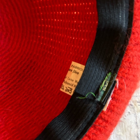 ITALY MADE RED FEDORA STYLE ANGORA BLEND WOMENS HAT - Picture 8 of 9